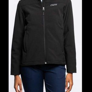 BMW Women's Black Softshell Jacket Coat Full Zip (M)